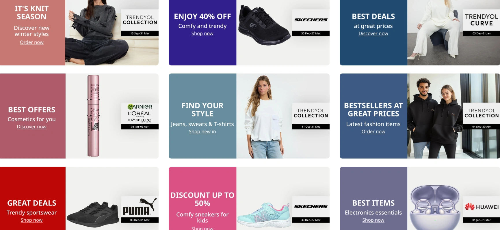 Trendyol code discount coupon banner